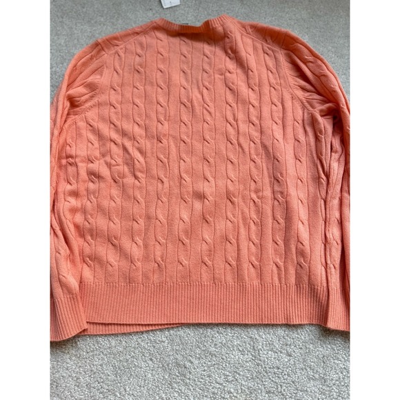 $179 NWT VINTAGE SAKS FITH AVENUE Z 100% CASHMERE CABLE KNIT V NECK SWEATER 2X - Picture 8 of 8